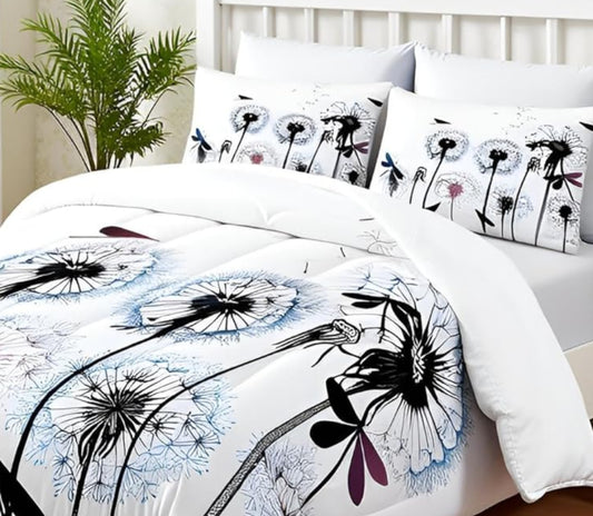 Dluxe Ave. ( FULL ) 3 Pcs Comforter and Bedding Set, White