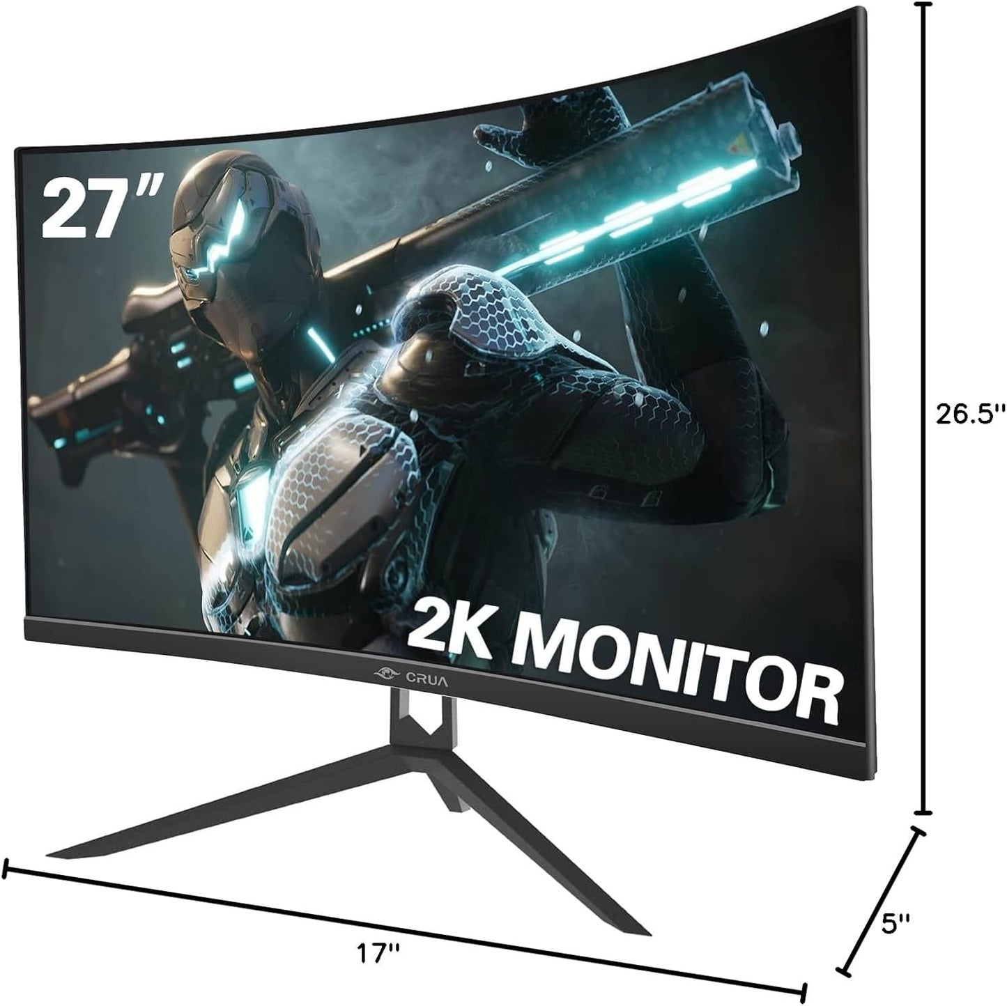 Dluxe Ave. CRUA 27" Curved Gaming Monitor QHD(2560x1440P) 144Hz/165Hz