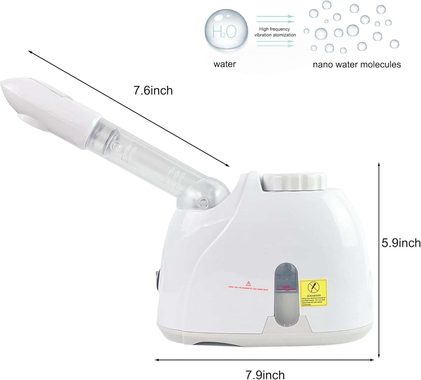 Dluxe Ave. Facial Steamers with 360° Rotatable Sprayer Face Steamer