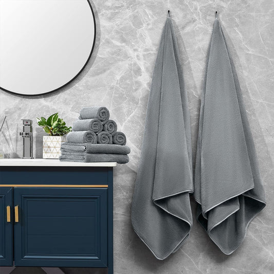 Dluxe Ave.Junsey Ultra Soft Bath Towels Set Extra Large Bath Towels (Dark Gray)