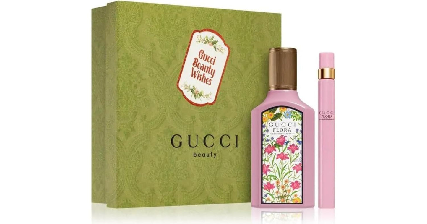 Dluxe Ave. Gucci Flora Gorgeous Gardenia Gift Set for Women Eau de Parfum Spray 3.3 Ounce