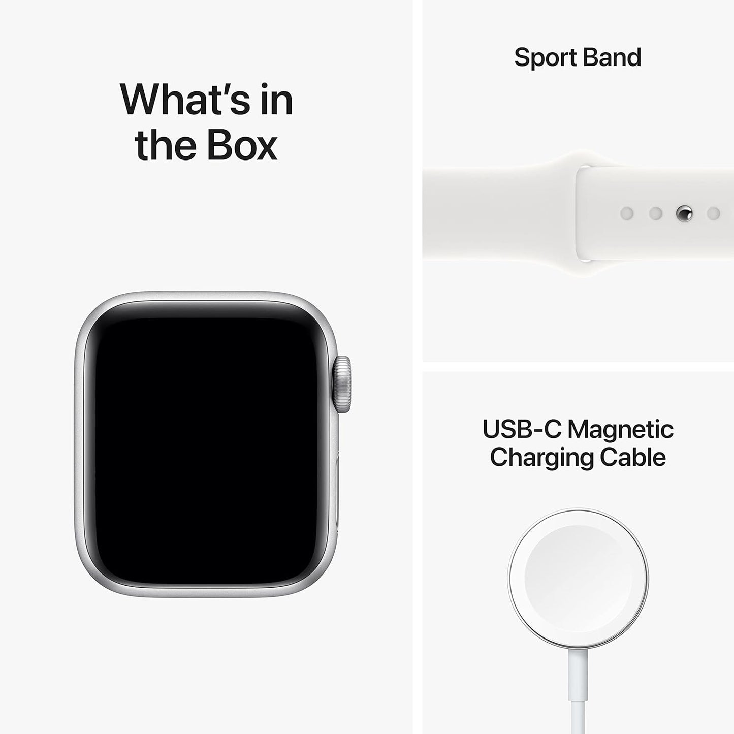 Dluxe Ave. Apple Watch SE (2nd Gen) (GPS 40mm) - Silver Aluminum Case with White Sport Band M/L (Renewed)