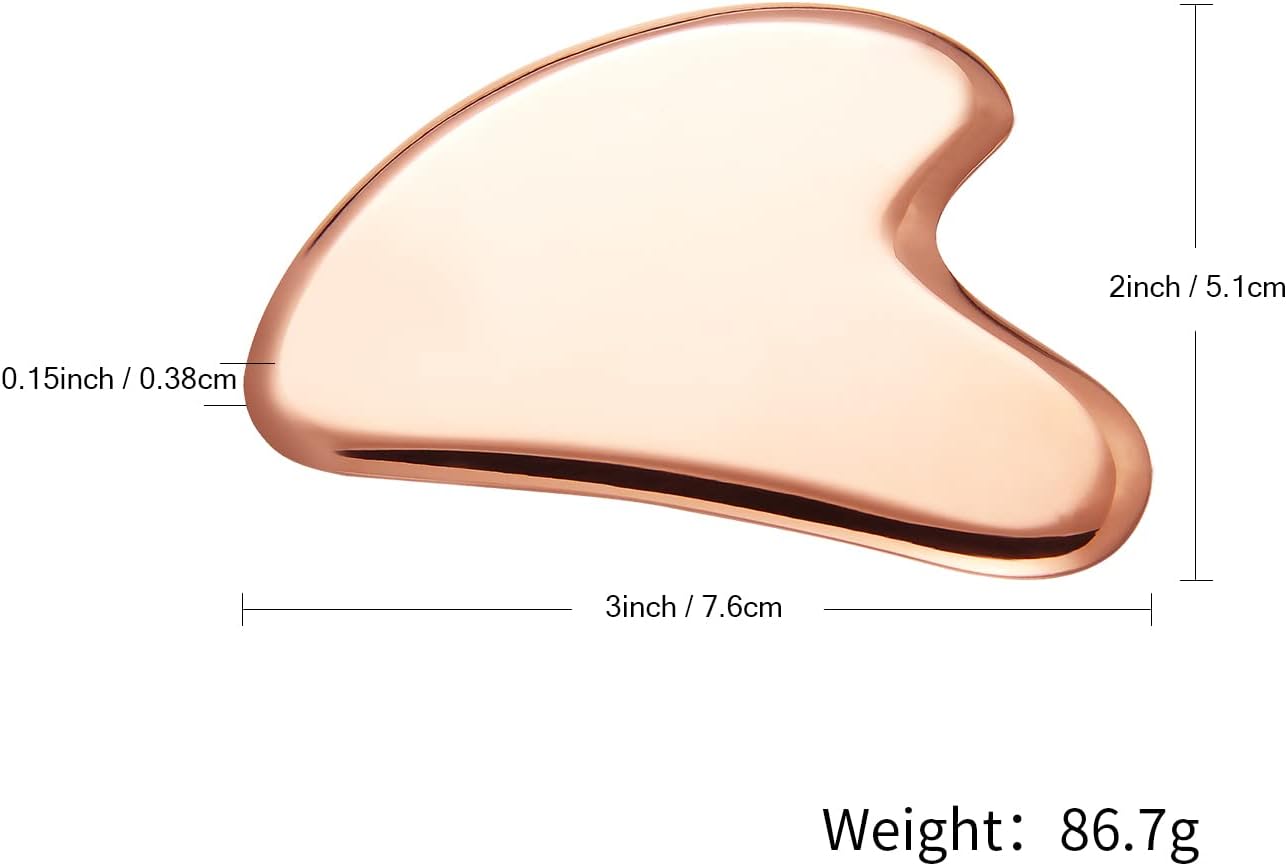 Dluxe Ave. MagEnergy Gua Sha Tool Pure Copper Scraping Facial Massager Guasha Board for Neck and Face Special Gifts for Grandparents Parents Friends