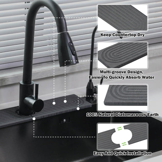 Dluxe Ave. Kitchen Sink Splash Guard/ Mat 18' X 4'