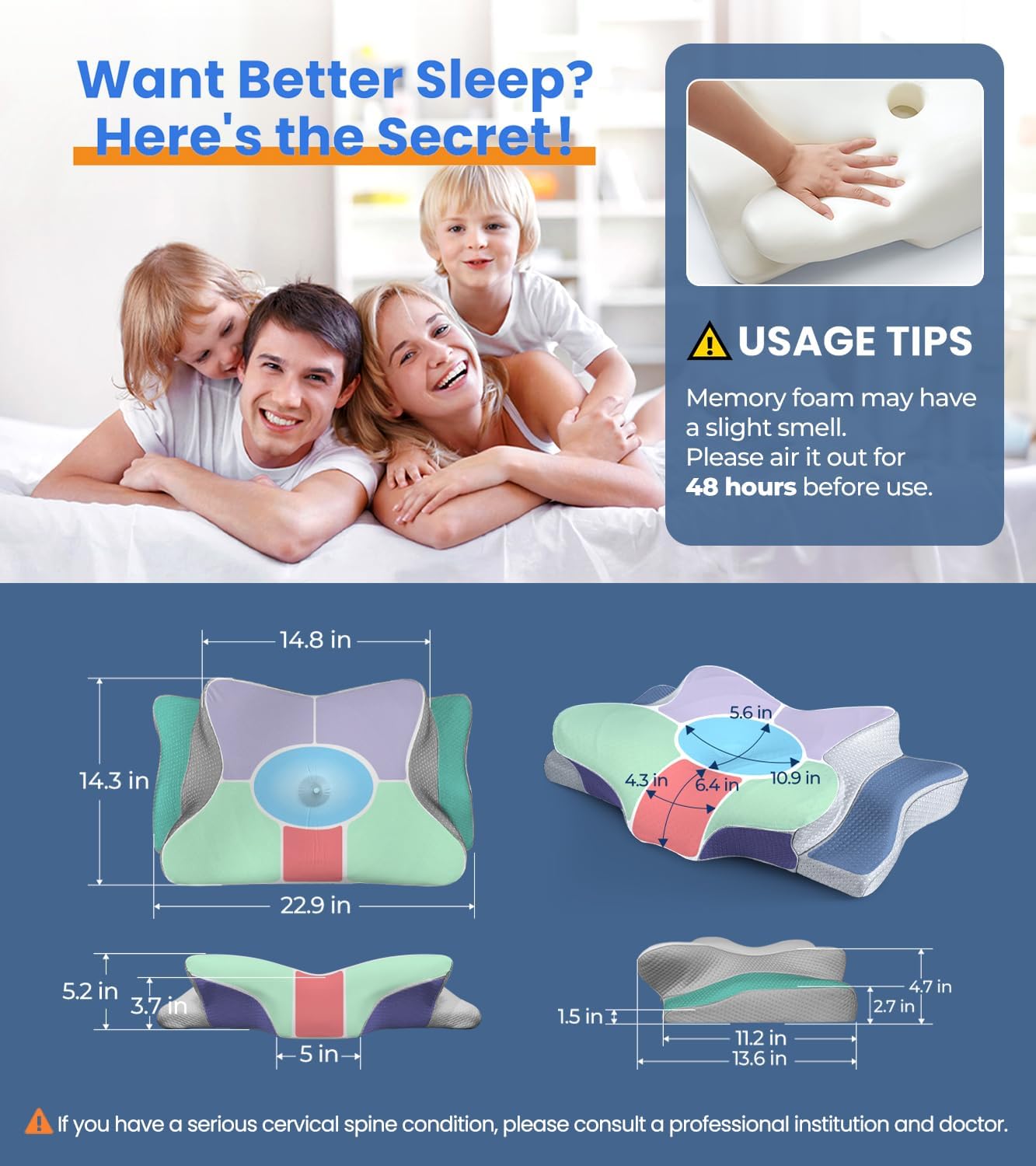 Dluxe Ave. Pillow for Neck Support Cervical Pillow