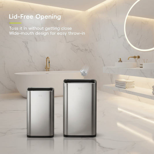 Dluxe Ave. 2-Pack Stainless Steel Open Top Trash Can/ with Removable Inner Basket