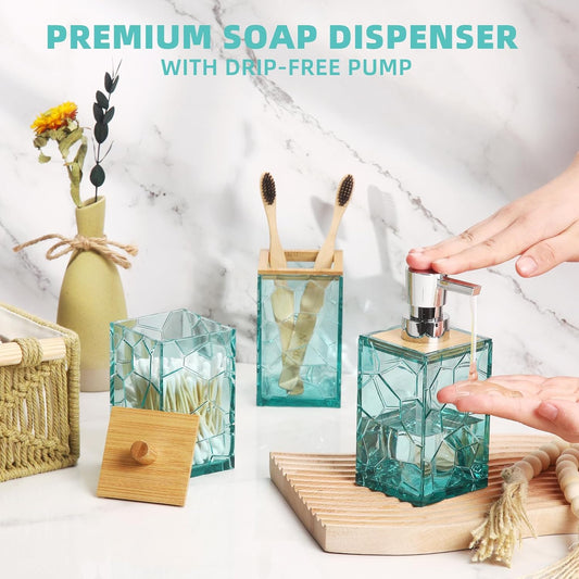 Dluxe Ave. GAHEFY Teal Blue Beach Bathroom Accessories Set (Teal)