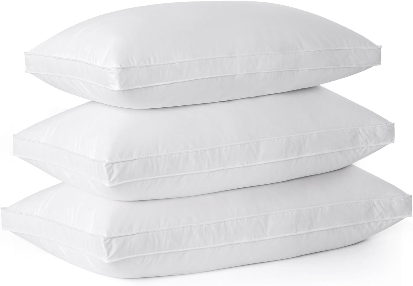 Dluxe Ave. ( KING )Goose Feathers Down Pillows, Set of 2, Gusseted Hotel Collection