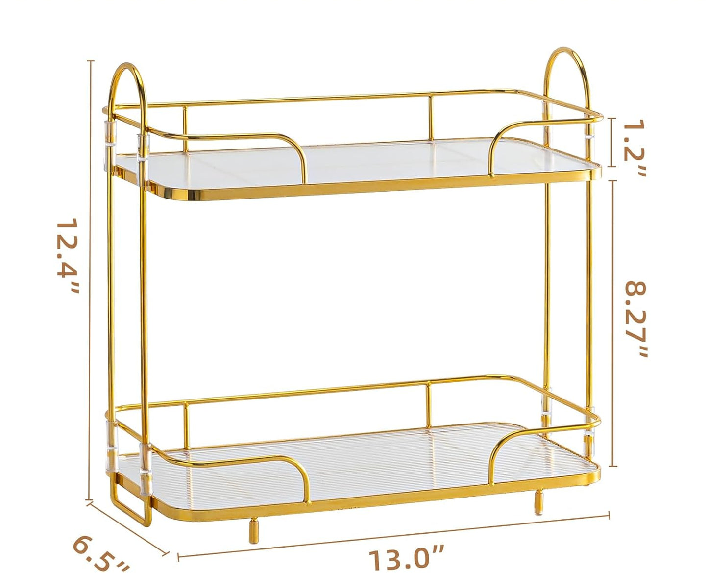 Dluxe Ave. Oifecsie Bathroom Organizer Countertop 2 Tier Cosmetic Skincare Perfume Organizer Bathroom Counter Makeup Perfume for Dresser Vanity Tray Kitchen Spice Rack for Storage Shelf