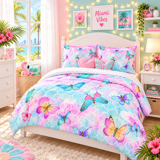 Dluxe Ave. (FULL) 3 Pcs Comforter and Bedding Set/ Pink