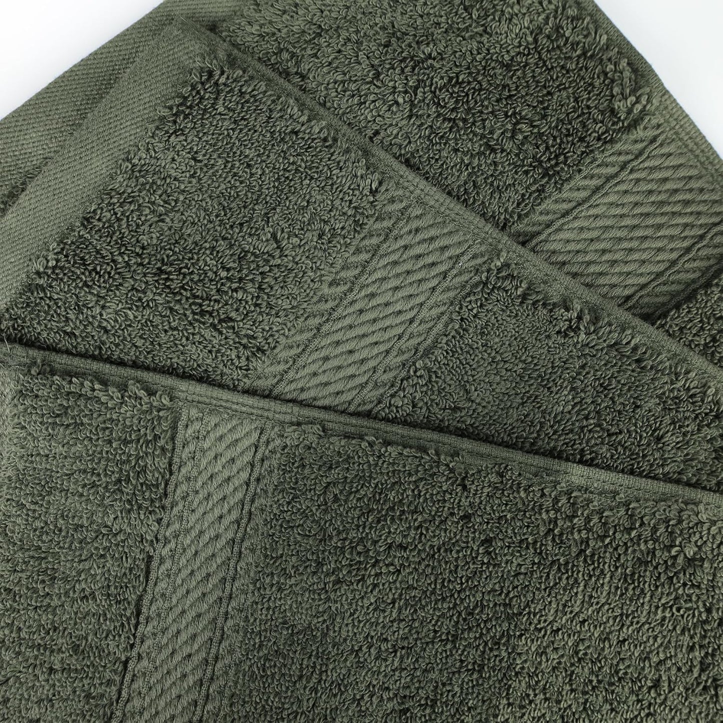 Dluxe Ave. Egyptian Cotton Heavyweight Towels /Basics Bath Towel Set of 4/ Forest Green