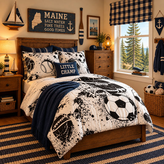 Dluxe Ave. (FULL) 3 Pcs Comforter Set/ Black & White