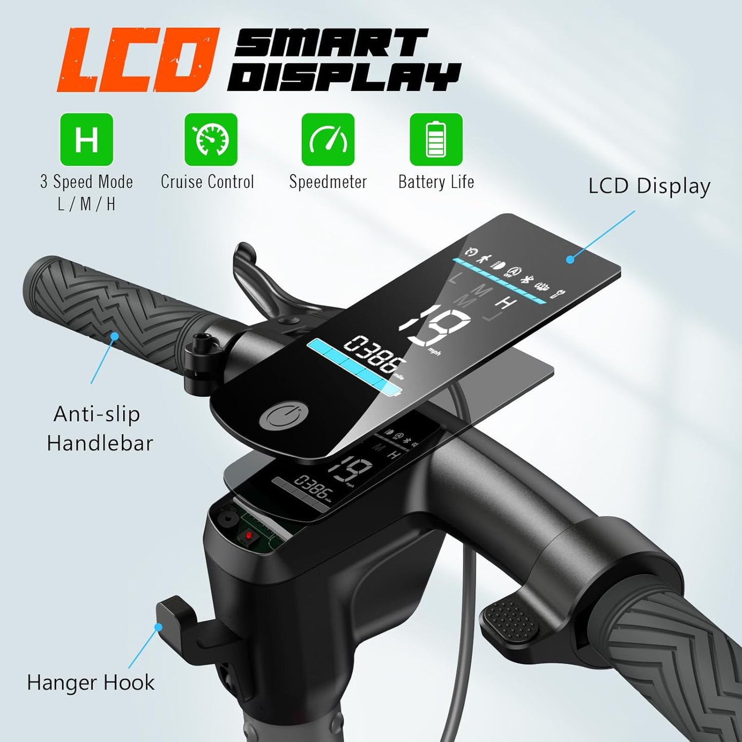 Dluxe Ave. SISIGAD Electric Scooter Adults Peak 500W Motor 8.5" Solid Tires 19Mph Speed Long Miles Range Scooter Electric for Adults Foldable E-Scooter for Commuting with Double Braking System APP Control