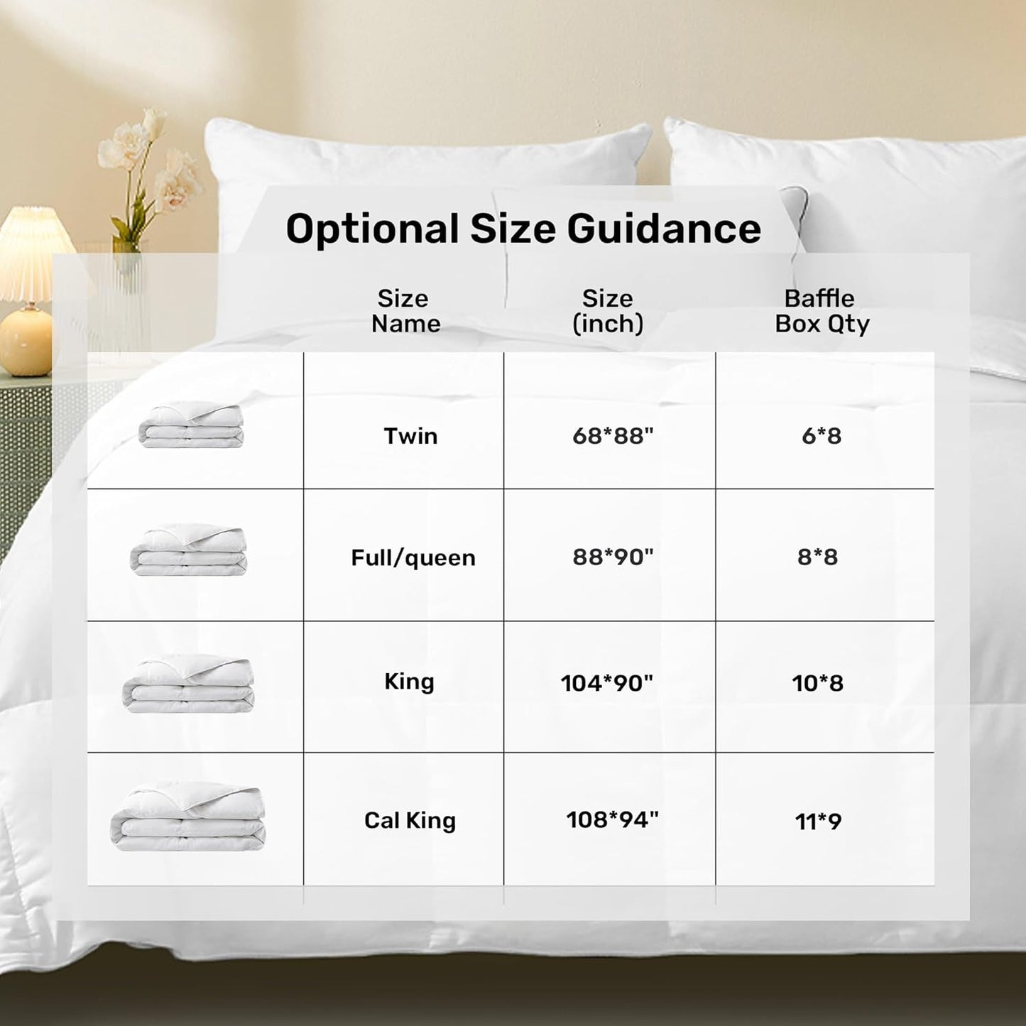 Dluxe Ave. ( FULL/ QUEEN ) Goose Feather Down Comforter/ Lightweight Down Fiber Duvet Insert Cloud/ Fluffiness Fiber/ White