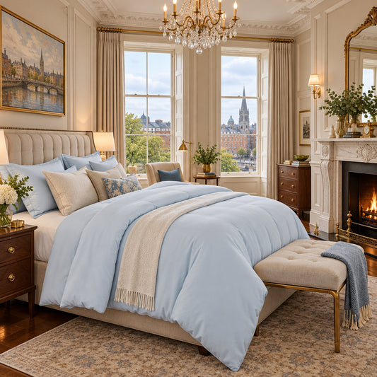 Dluxe Ave. (CALI./ KING) 3Pcs Comforter Set/ SkyBlue