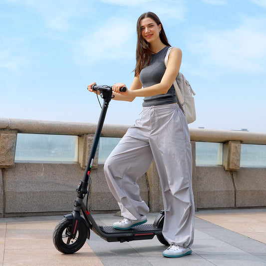 Dluxe Ave. TST Folding Electric Scooter for Adults 10" Solid Rear Tires E-Scooter 30 Miles Max Range Electric Scooter Adults 19 Mph Commute Adult Scooter with App Control Cruise Control and Smart Headlight