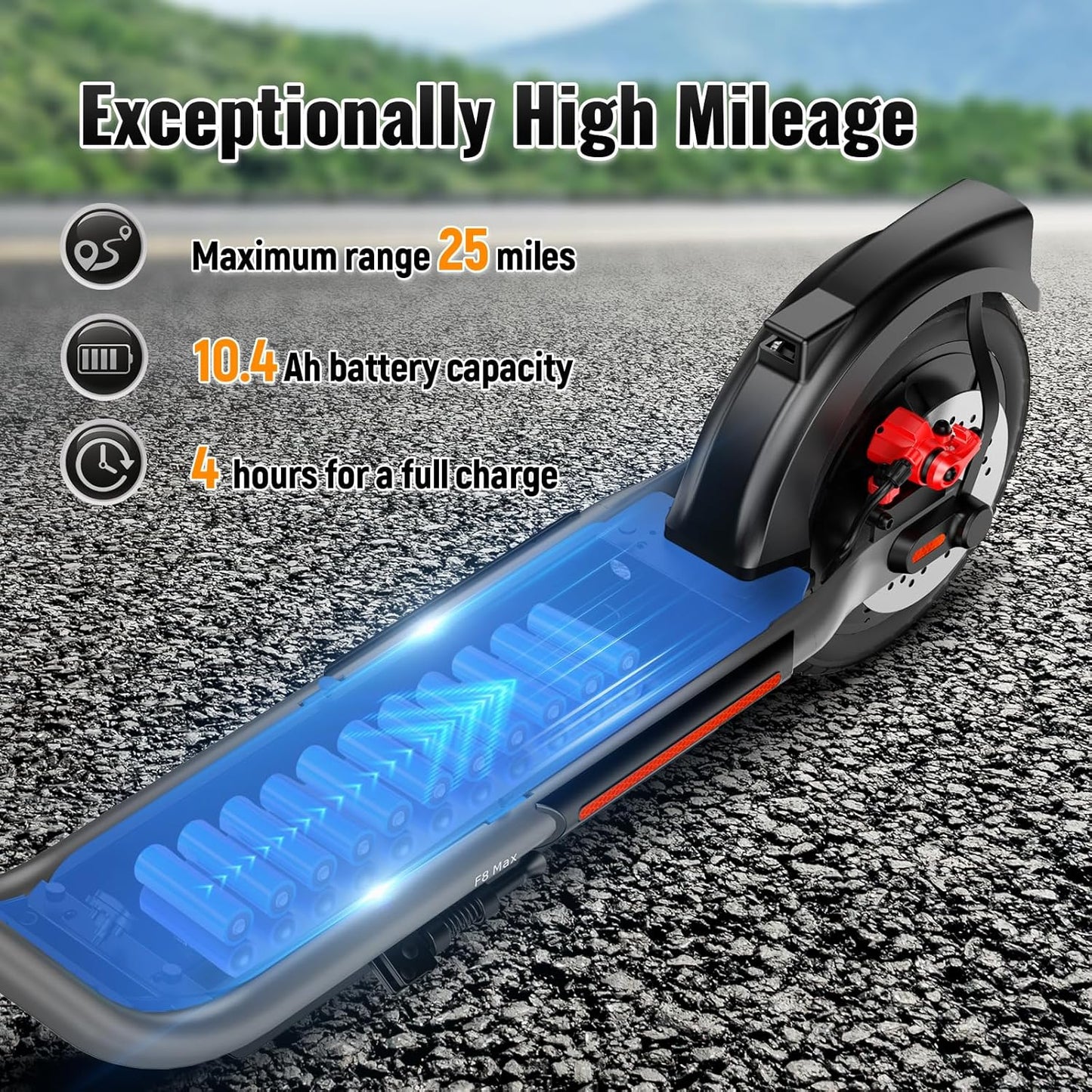 Dluxe Ave. TST Folding Electric Scooter for Adults 10" Solid Rear Tires E-Scooter 30 Miles Max Range Electric Scooter Adults 19 Mph Commute Adult Scooter with App Control Cruise Control and Smart Headlight