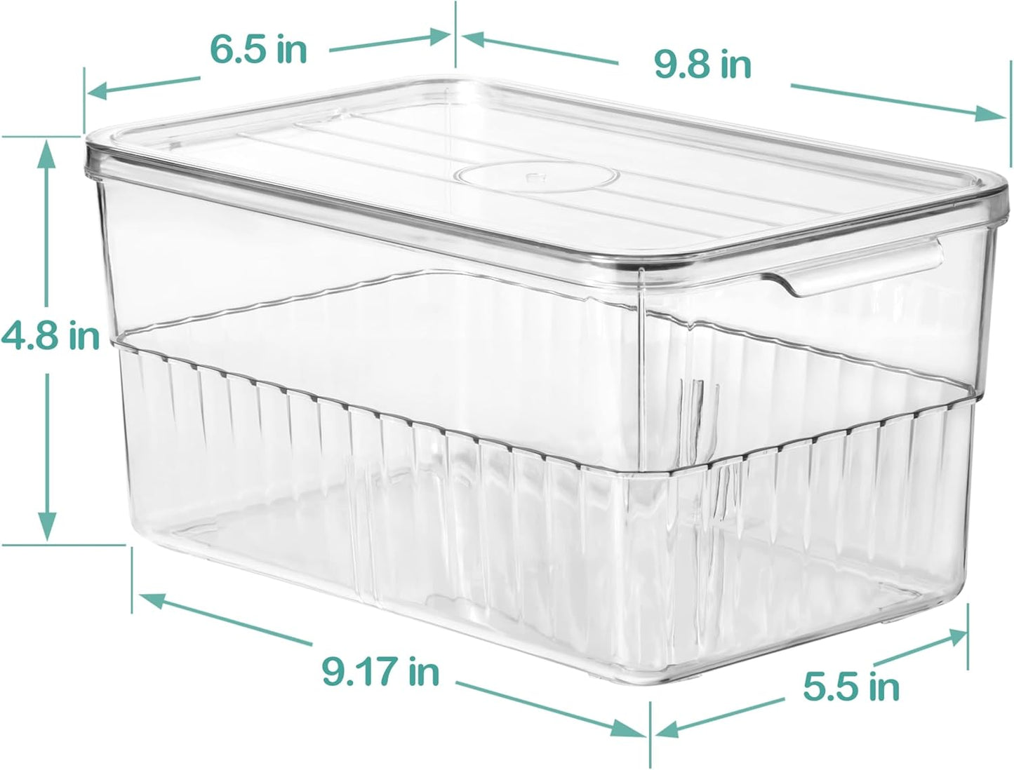 Dluxe Ave. 4-Pack Clear Food Storage Bins/ Medium/ Plastic Containers with Lids/ BPA-Free