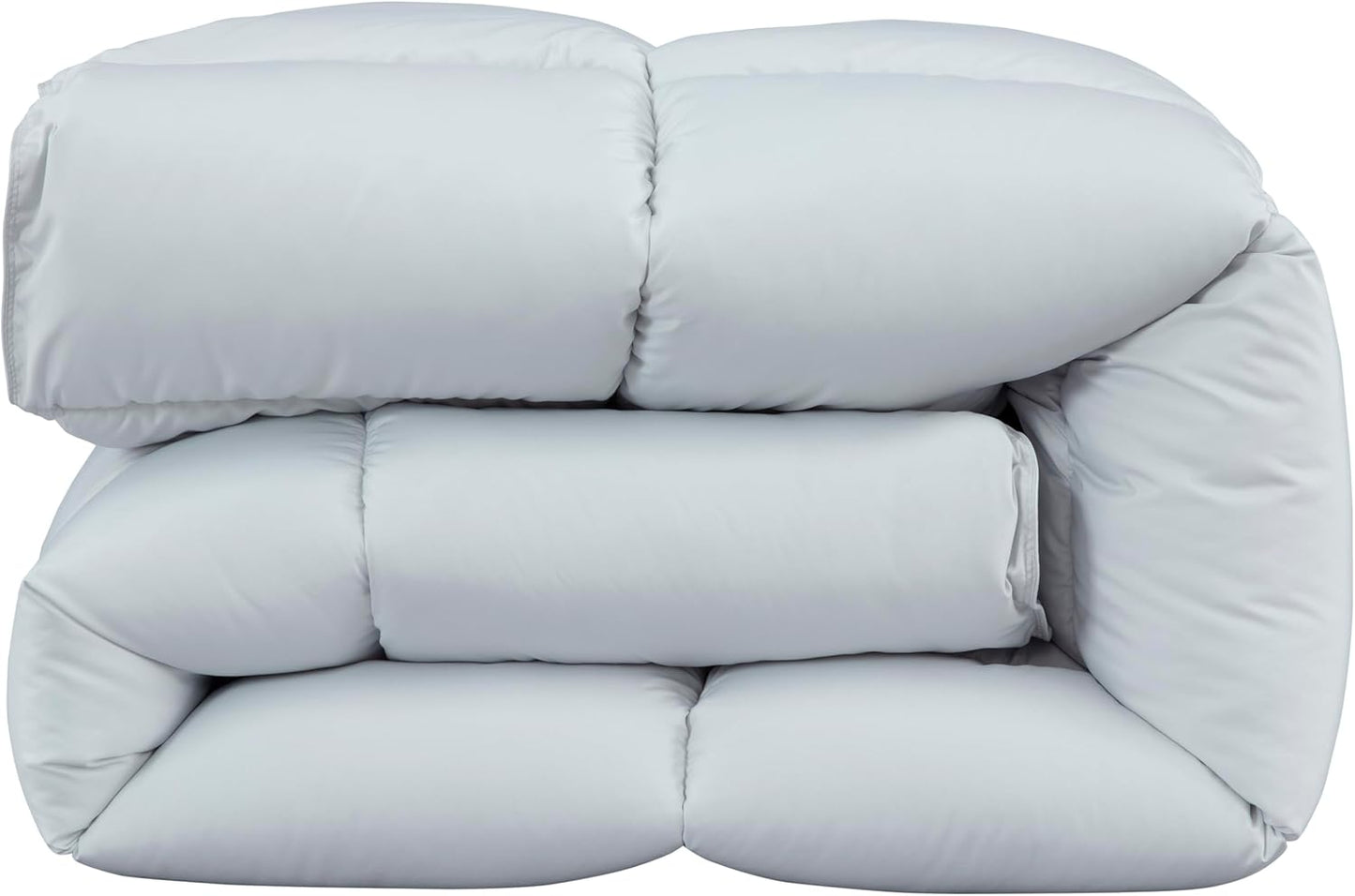 Dluxe Ave. ( QUEEN ) Comforter for All Season/ Down Alternative Plush Microfiber Fill Box Stitch Quilted/ Silver Gray