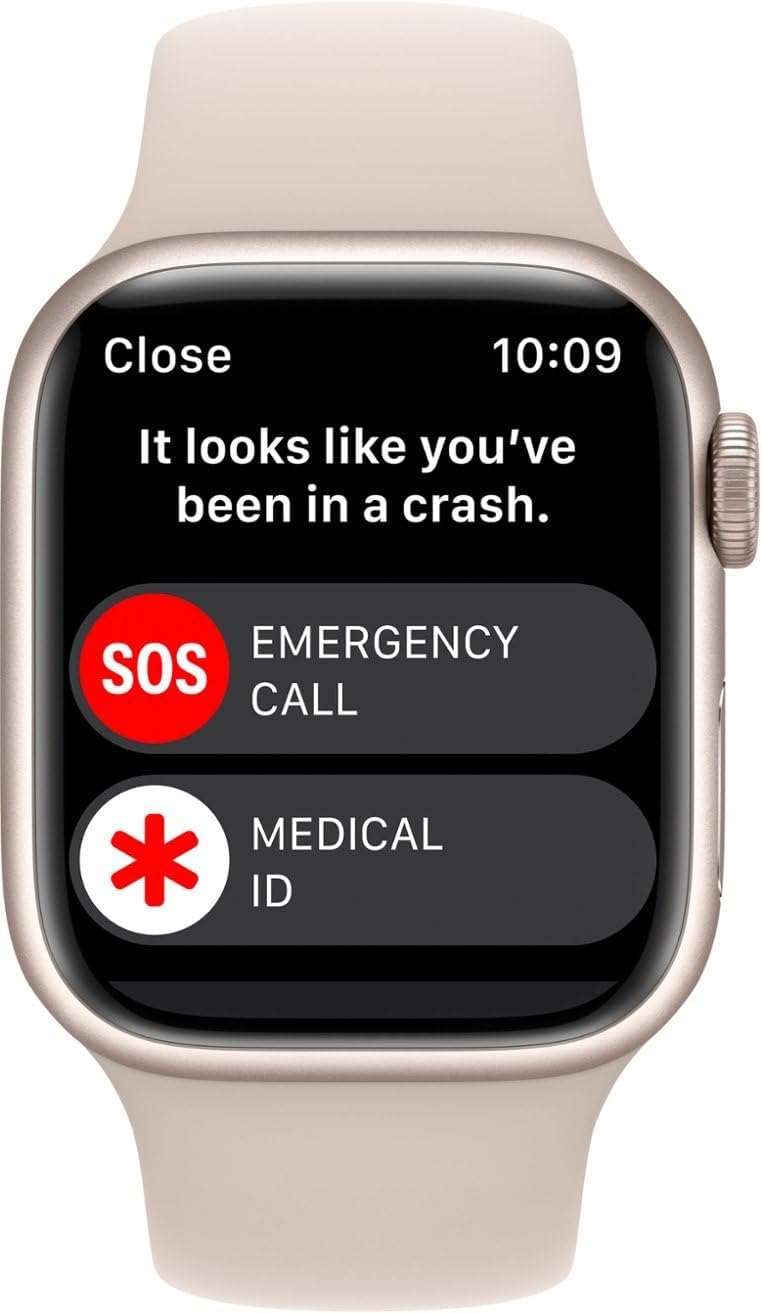 Dluxe Ave. Apple Watch Series 8 (GPS 45mm) - Starlight Aluminum Case with with Starlight Sport Band S/M (Renewed)