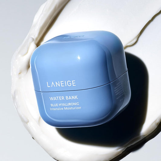 Dluxe Ave. LANEIGE Water Bank Blue Hyaluronic Intensive Moisturizer: Peptides Squalane Hydration Improve Elasticity Fortify Skins Moisture Barrier