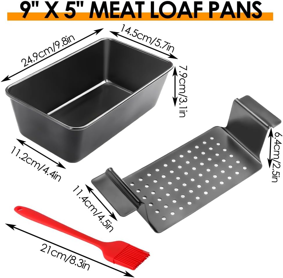Dluxe Ave. Meatloaf Pan with Drain Tray/Nonstick/ 2-Piece Set (Black)