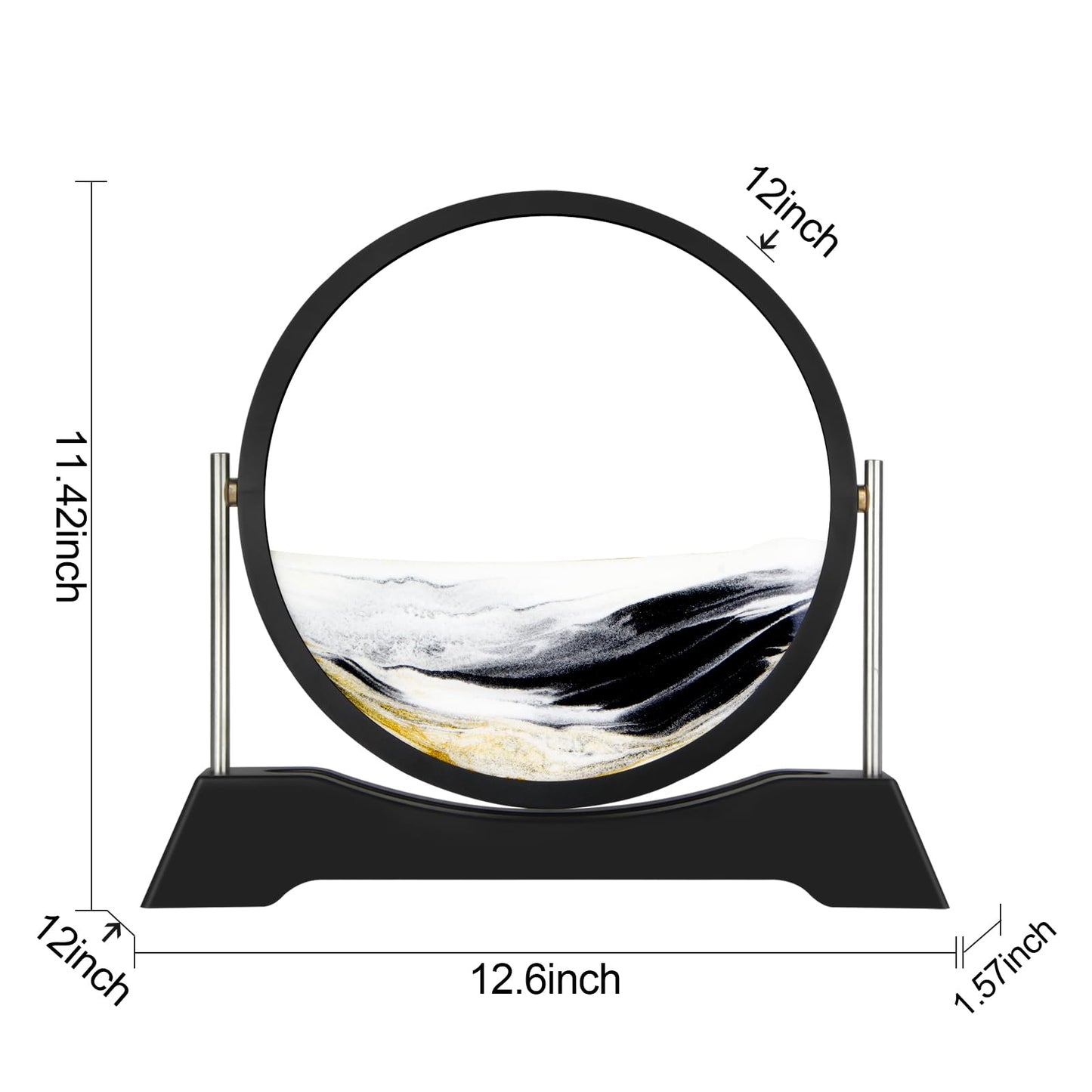 Dluxe Ave. Moving Sand Art Liquid Motion3D Decor, Moving Art
