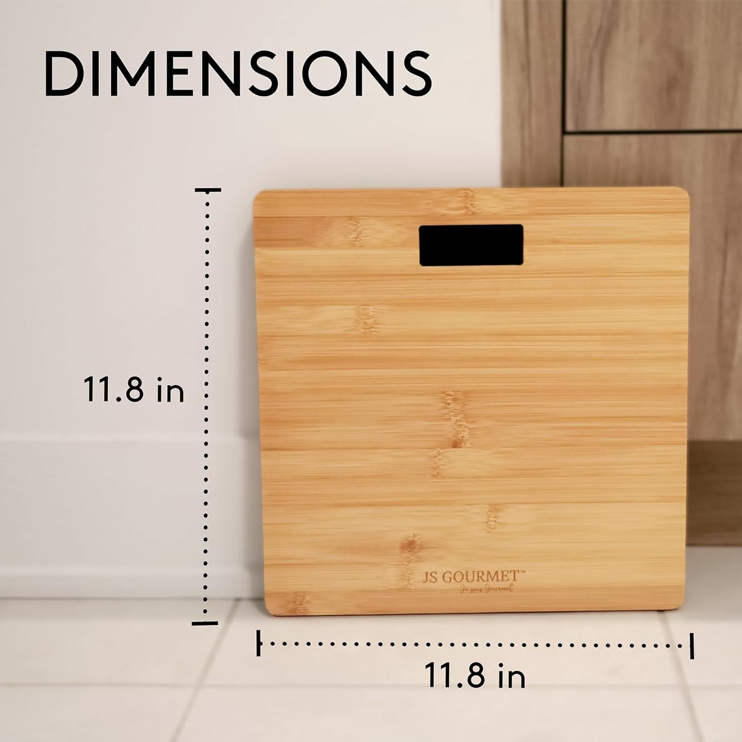 Dluxe Ave. JS Gourmet Wooden Bamboo Bathroom Body Weight Scale with Digital LCD Display