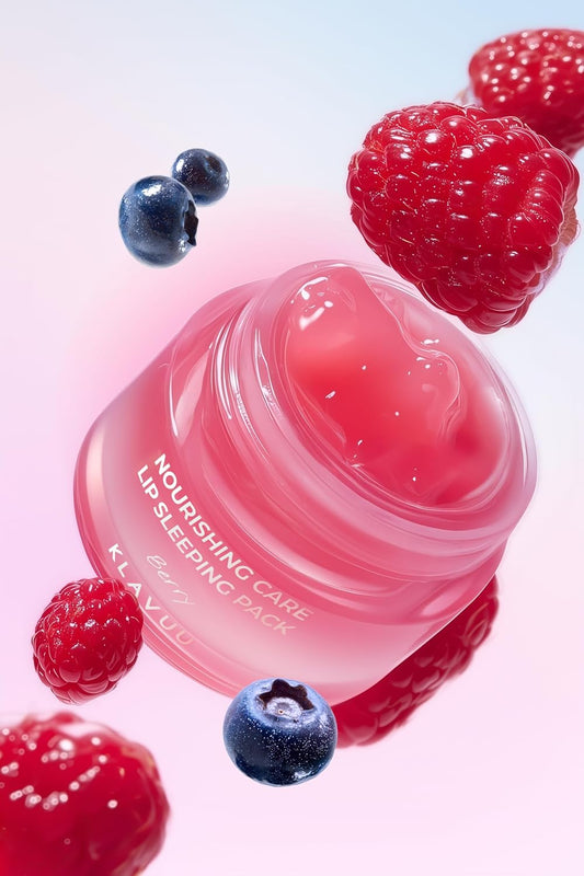 Dluxe Ave. Klavuu Lip Mask Set (2PCS) – Overnight Deep Hydrating Korean Lip Balm Treatment for Very Dry Chapped Lips | Lip Lightening & Plumping with Instant Hydration | Gentle Exfoliating (Berry & Coconut)