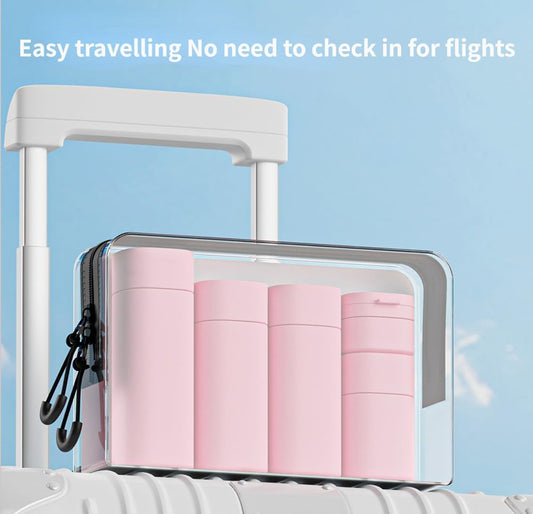Dluxe Ave. 5Pcs Travel Bottles for Toiletries/ Leak Proof/ White