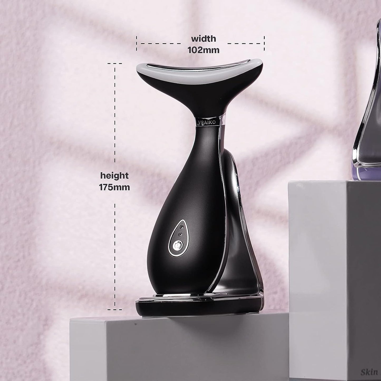 Dluxe Ave. Neck & Face Massager Skin Rejuvenation/ 3-in-1 Space Black