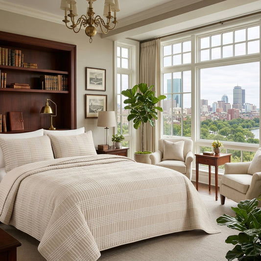 Dluxe Ave. (KING) 3Pcs Quilt Bedding Set/ Beige