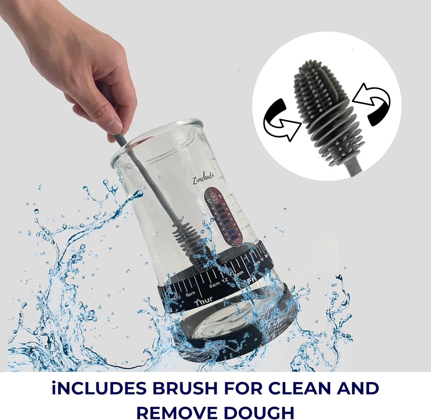 Dluxe Ave. Zimchado Sourdough Starter Kit 40 Oz Real Glass Sourdough Bread baking Supplies (Black) (OUT OF STOCK)