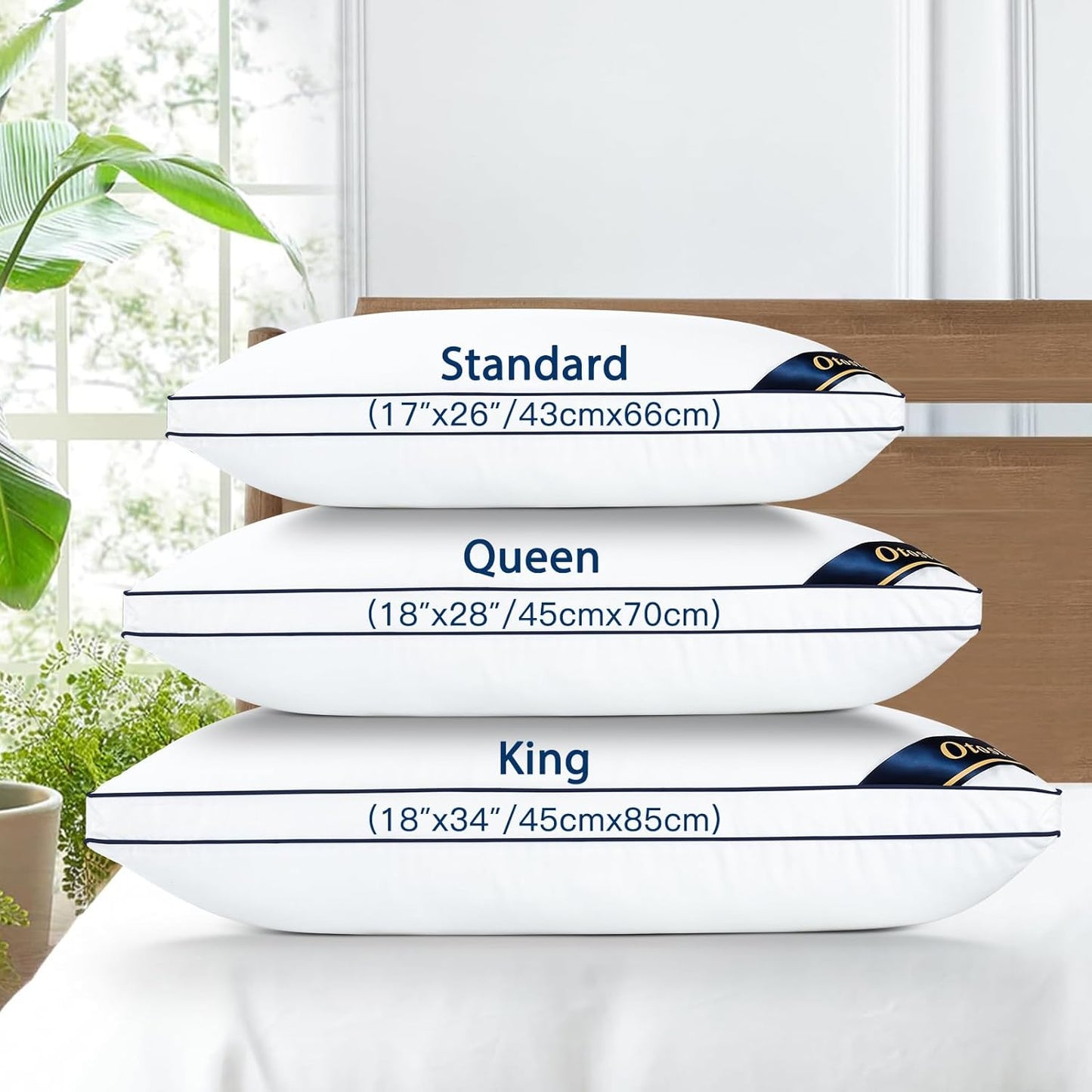 Dluxe Ave. ( QUEEN )Pillows Set of 4, { FLUFFY} Luxury Hotel Collection
