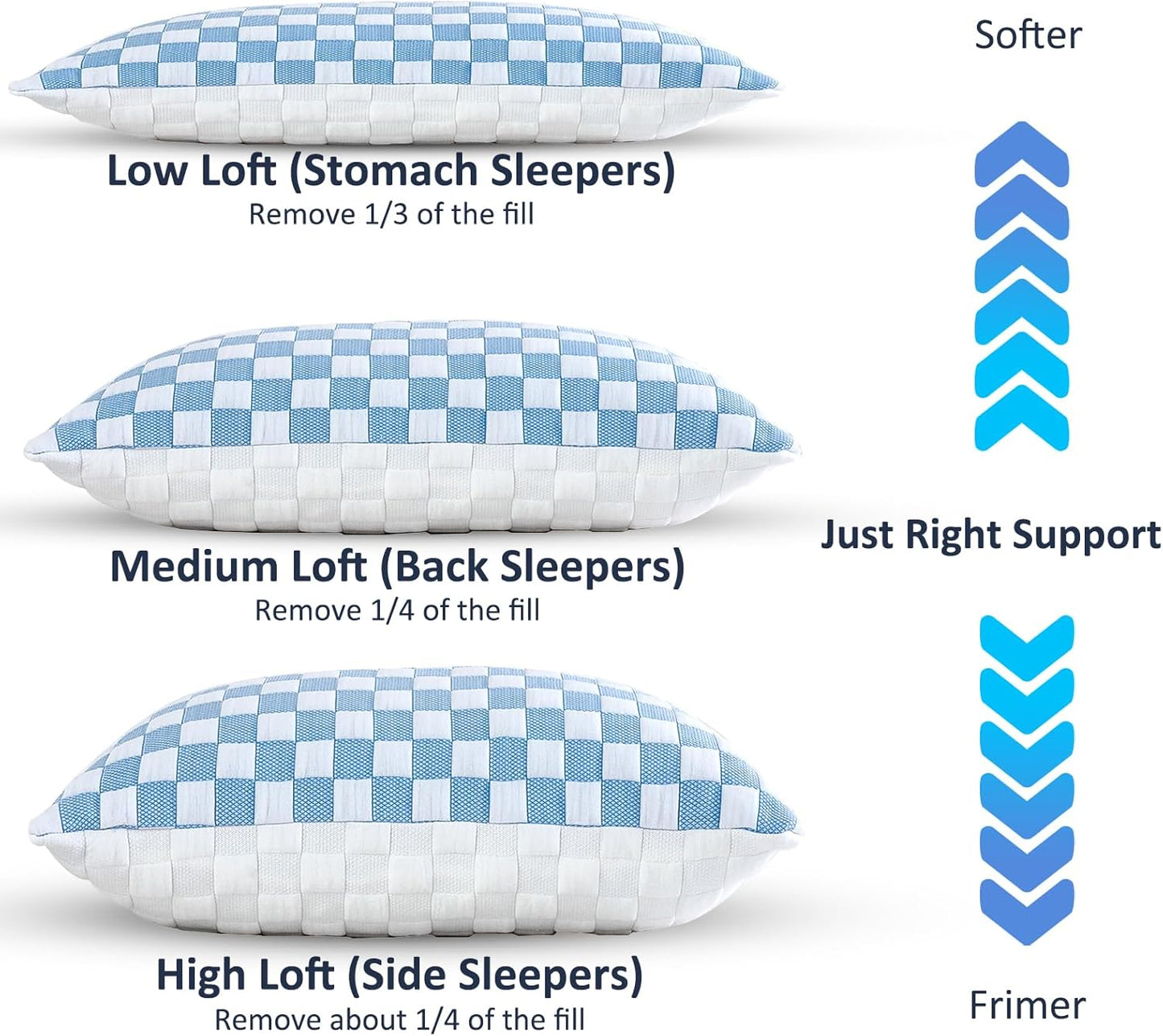 Dluxe Ave, ( QUEEN ) Bed Pillows, { STANDARD } Set of 4 Luxury Hotel Quality