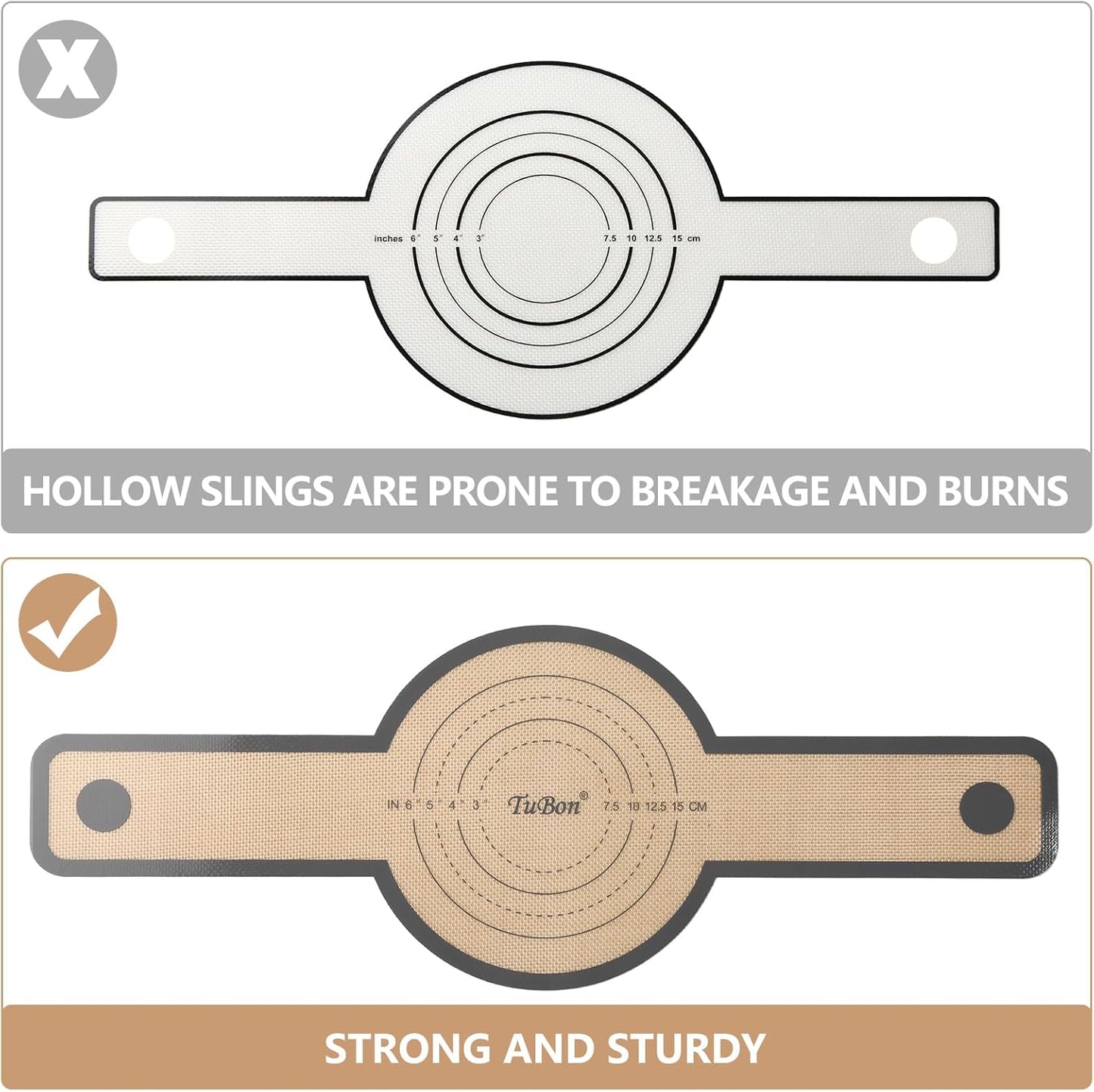 Dluxe Ave. 8.3inch Round Silicone Bread Sling /Long Handles1 pcs (Grey)