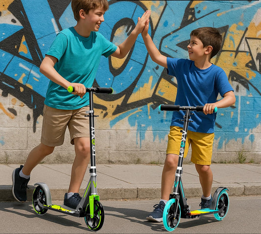 Dluxe Ave. Scooter for Kids 6-12 & Adults, Adjustable Height Foldable Aluminum, Frame Holds Up to 220lbs