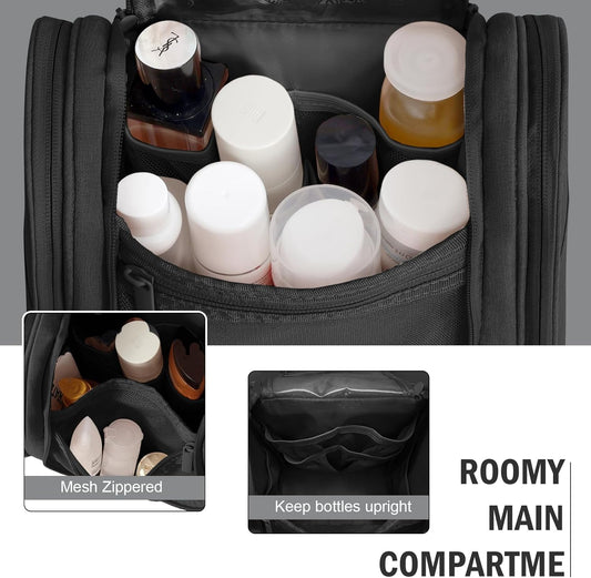 Dluxe Ave. Toiletry Bag with Metal Hanging Hook 7 / Black