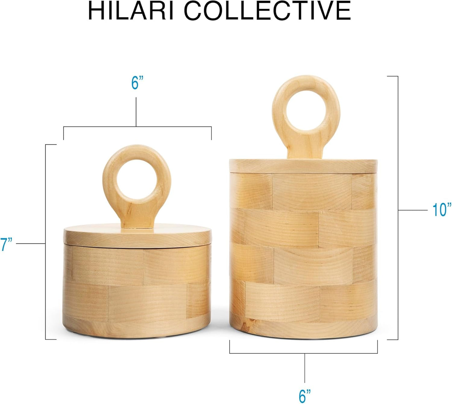 Dluxe Ave. Premium Designer Wood Canister with Lids / Set of 2