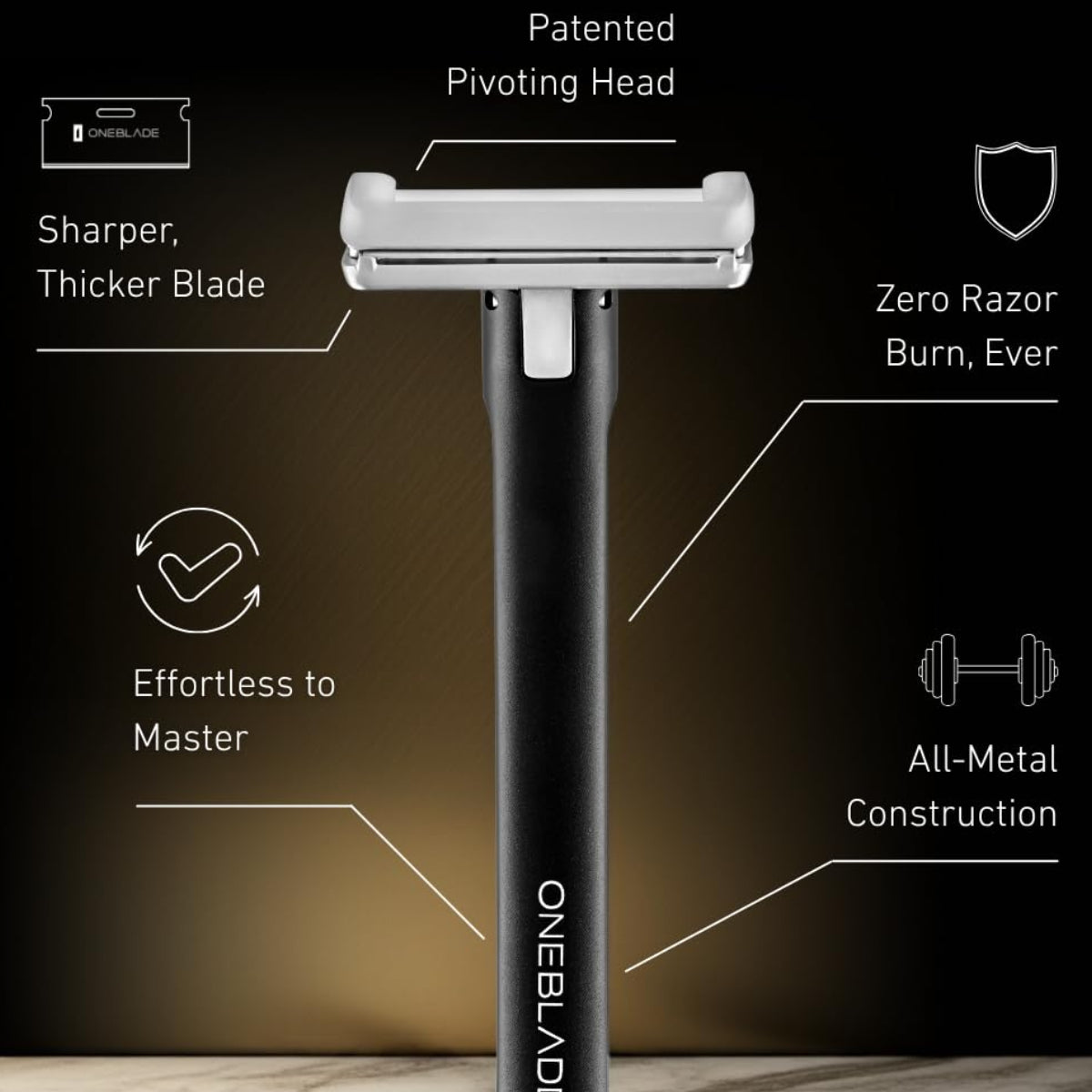 Dluxe Ave. Single-Blade Safety Razor/ Classic/ Black Aluminum