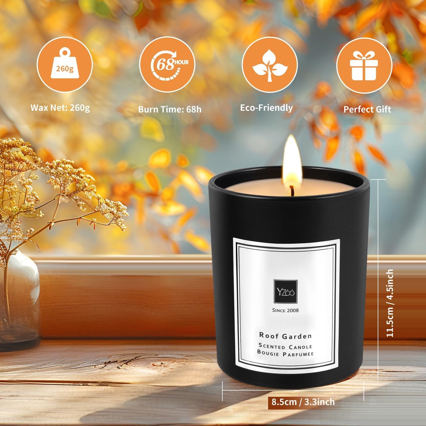 Dluxe Ave. Candle Gifts for Women Men Scented Candles for Home Decor Soy Candles Gift for Men Luxury Scented Candles Black