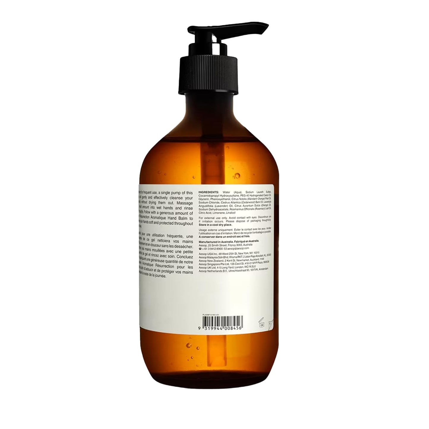 Dluxe Ave. Aesop Resurrection Aromatique Hand Wash | Gentle Cleanser with Orange Rosemary and Lavender Oils | 16.9 oz Pack of 2