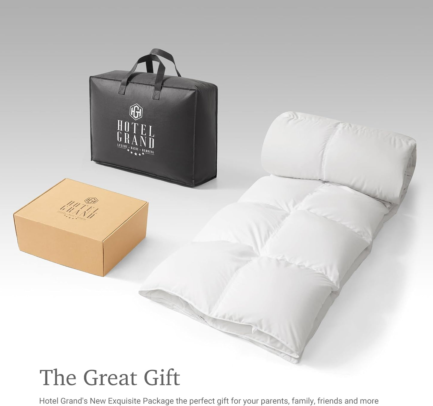 Dluxe Ave. ( KING) Hotel White Goose Down Fiber Comforter for All Season/ Hotel Collection Duvet Insert/ White