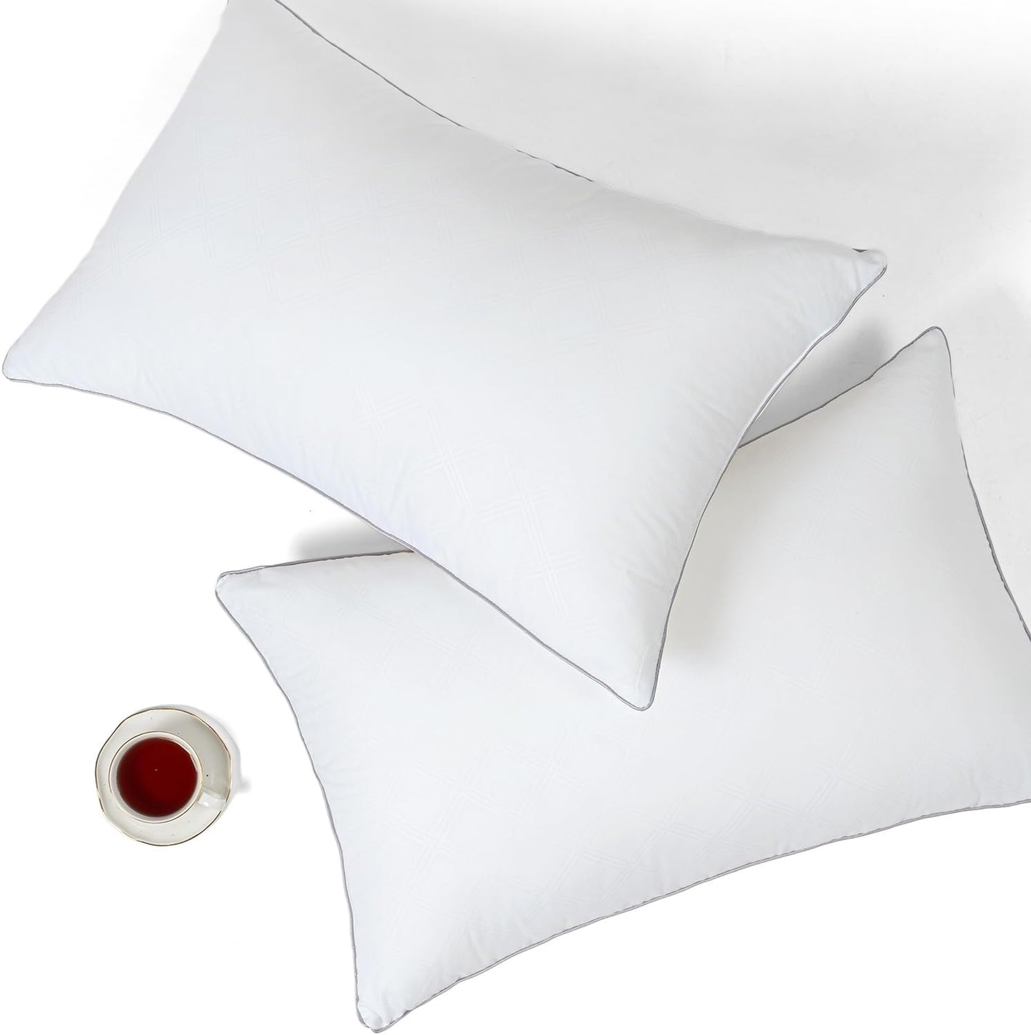 Dluxe Ave. ( STANDARD ) Pillows for Sleeping, Set of 4 { SOFT } Luxury Hotel Quality, White
