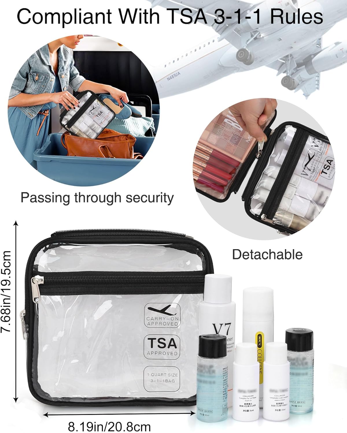 Dluxe Ave. Hanging Toiletry Bag/ TSA Approved/ Large