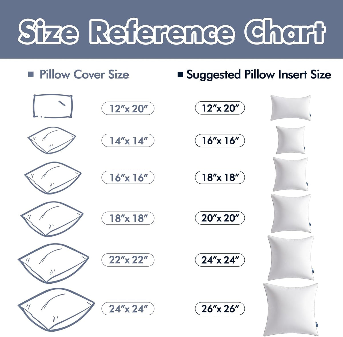 Dluxe Ave. 20x20 Throw Pillow Inserts/ 2Pck/ Firm and Fluffy Down