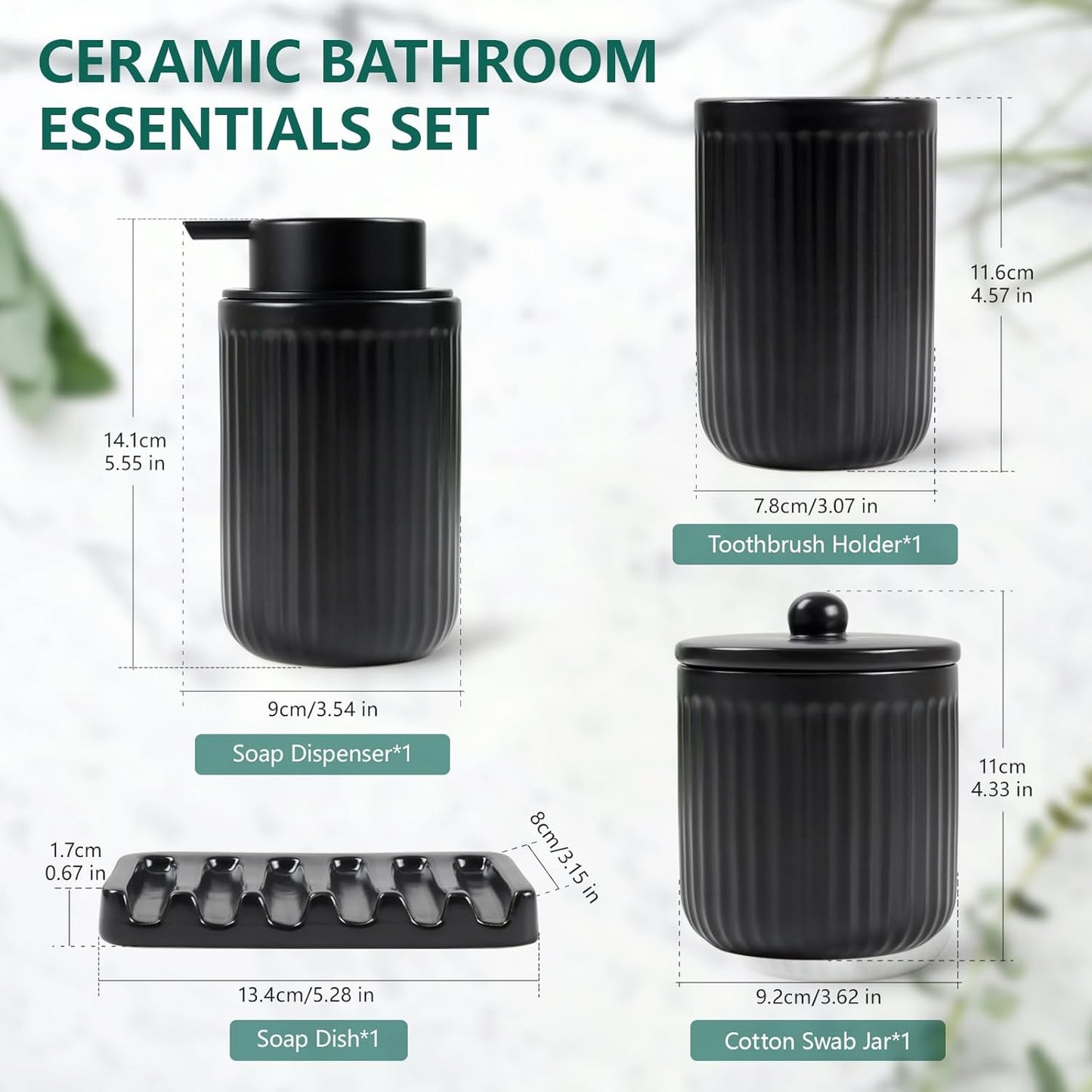 Dluxe Ave. Bosilun Life Ceramic Bathroom Accessories Set
