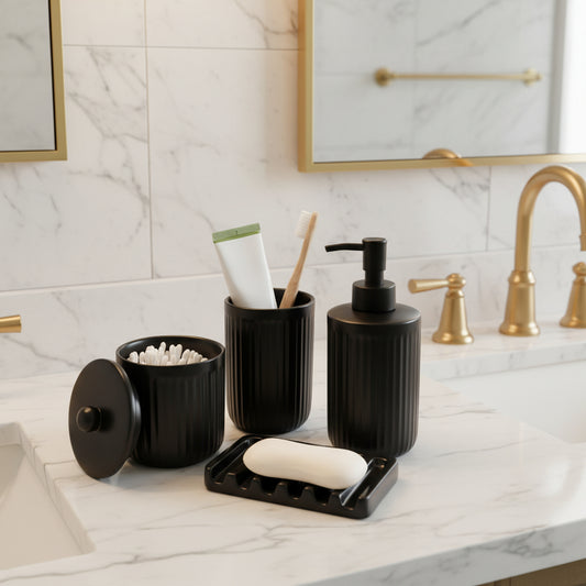 Dluxe Ave. Ceramic Bathroom Accessories Set