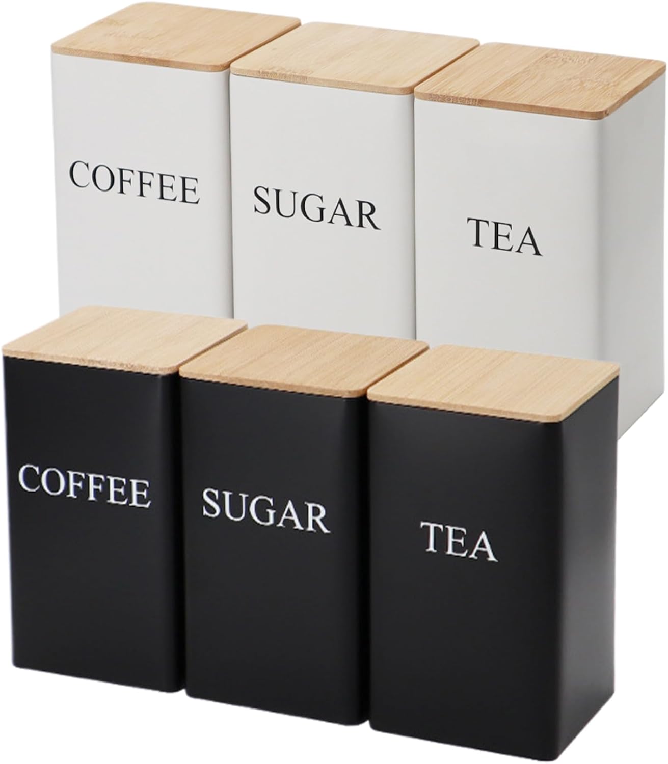 Dluxe Ave. Peosaard Sugar Container Coffee Tea Sugar Container Set of 3 Iron for Coffee Tea Sugar Storage Black