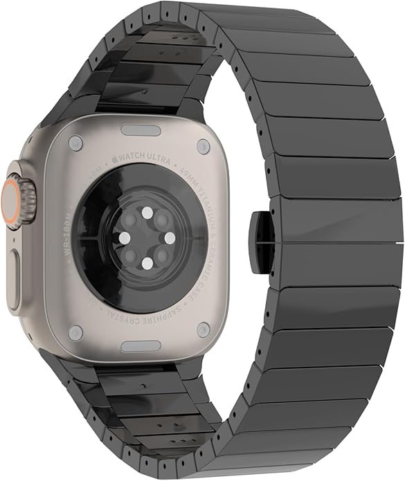 Dluxe Ave. BUREI Compatible with Apple Watch Bands Stainless Steel Metal Watch Band for iWatch Series Classic Business Apple Watch Bands 49mm 45mm 44mm 42mm 41mm 40mm 38mm for Men and Women